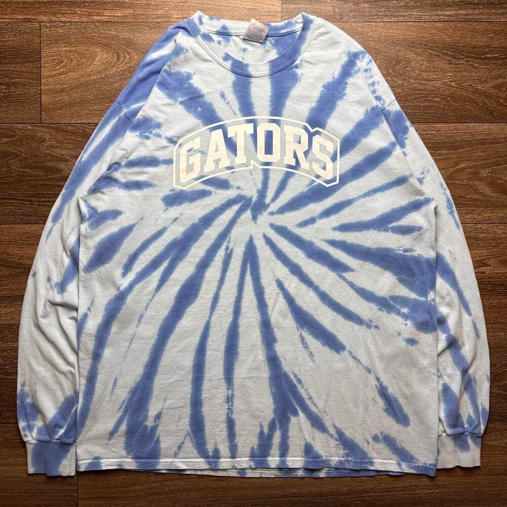 Blue & White Florida Gators Tie-Dye Long Sleeve Tee